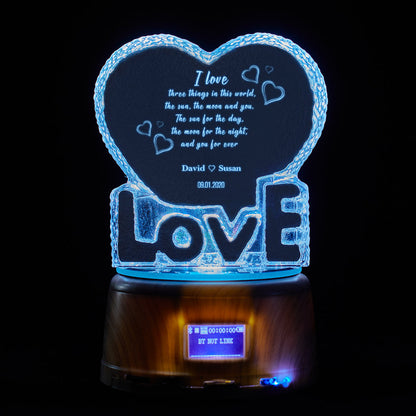Valentine's Day Gift Custom Name and Date Romantic Poetry Crystal Sculpture Keepsake Gift