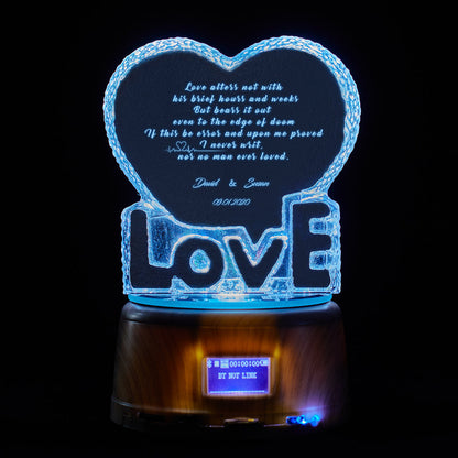 Sonnet 116 by William Shakespeare Romantic Gift Custom Name Crystal Sculpture Keepsake Gifts for Her