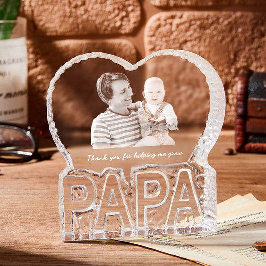 Personalized Photo Gift Photo Heart Gift Fathers Day Gift 3D Crystal for Man
