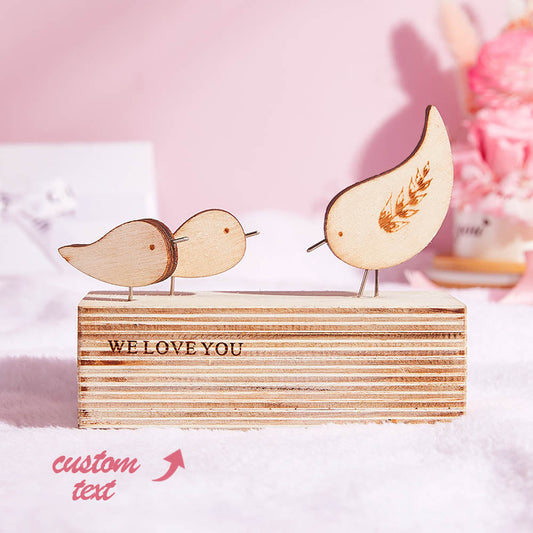Custom Engraved Plaque Wooden Birds Room Decoration Unique Gift for Mom