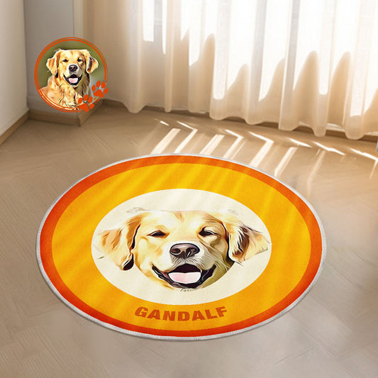Custom Pet Photo Doormat Personalized Floor Mat Gift for Pet Lover - Orange