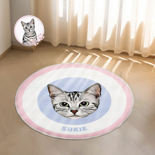 Custom Pet Photo Doormat Personalized Floor Mat Gift for Pet Lover - Pink & Blue