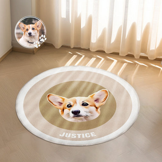Custom Pet Photo Doormat Personalized Floor Mat Gift for Pet Lover - Khaki