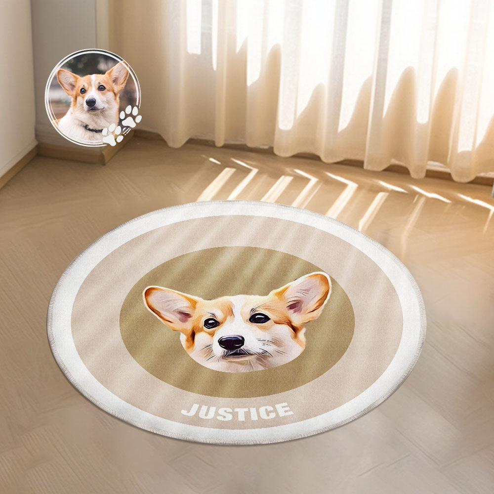 Custom Pet Photo Doormat Personalized Floor Mat Gift for Pet Lover - Blue