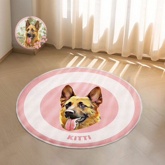 Custom Pet Photo Doormat Personalized Floor Mat Gift for Pet Lover - Pink