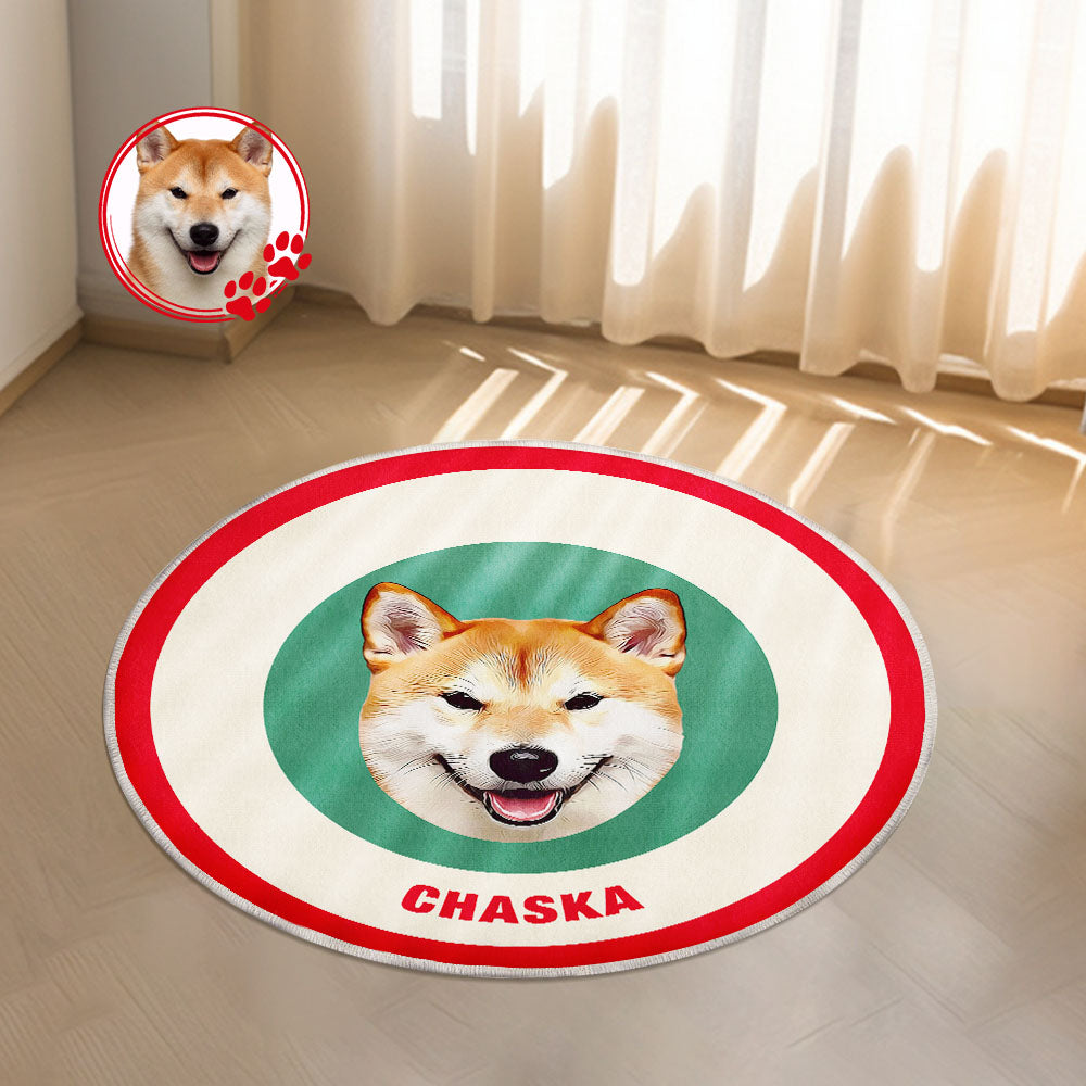 Custom Pet Photo Doormat Personalized Floor Mat Gift for Pet Lover - Pink