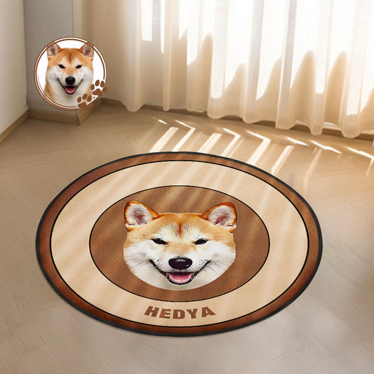 Custom Pet Photo Doormat Personalized Floor Mat Gift for Pet Lover - Brown