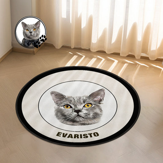 Custom Pet Photo Doormat Personalized Floor Mat Gift for Pet Lover - Black & White