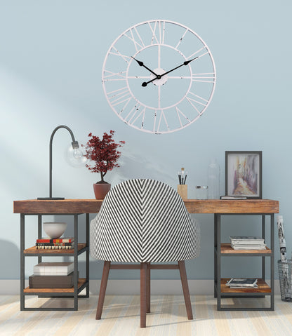 Utopia Alley CL9XX Roman Round Wall Clock, 24" Diameter, Bronze/Distressed white/Distressed light sea green/Gray/Navy blue/Gold Finish