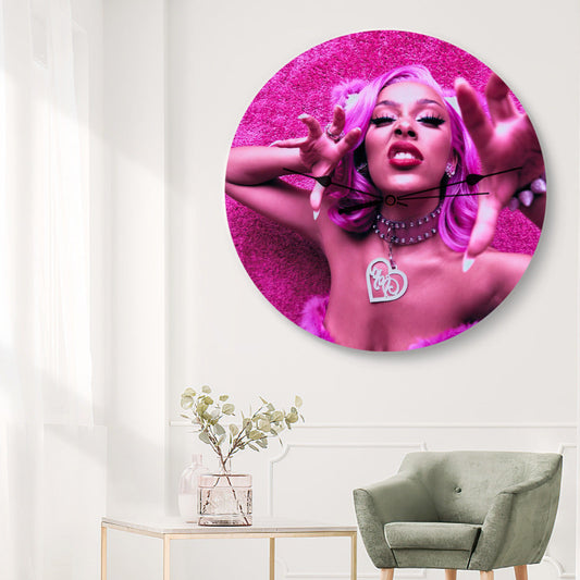 Doja Cat Wall Clock Home Decor Wall Clock Gifts for Doja Cat Fans Dindu Nuffin Wall Clock