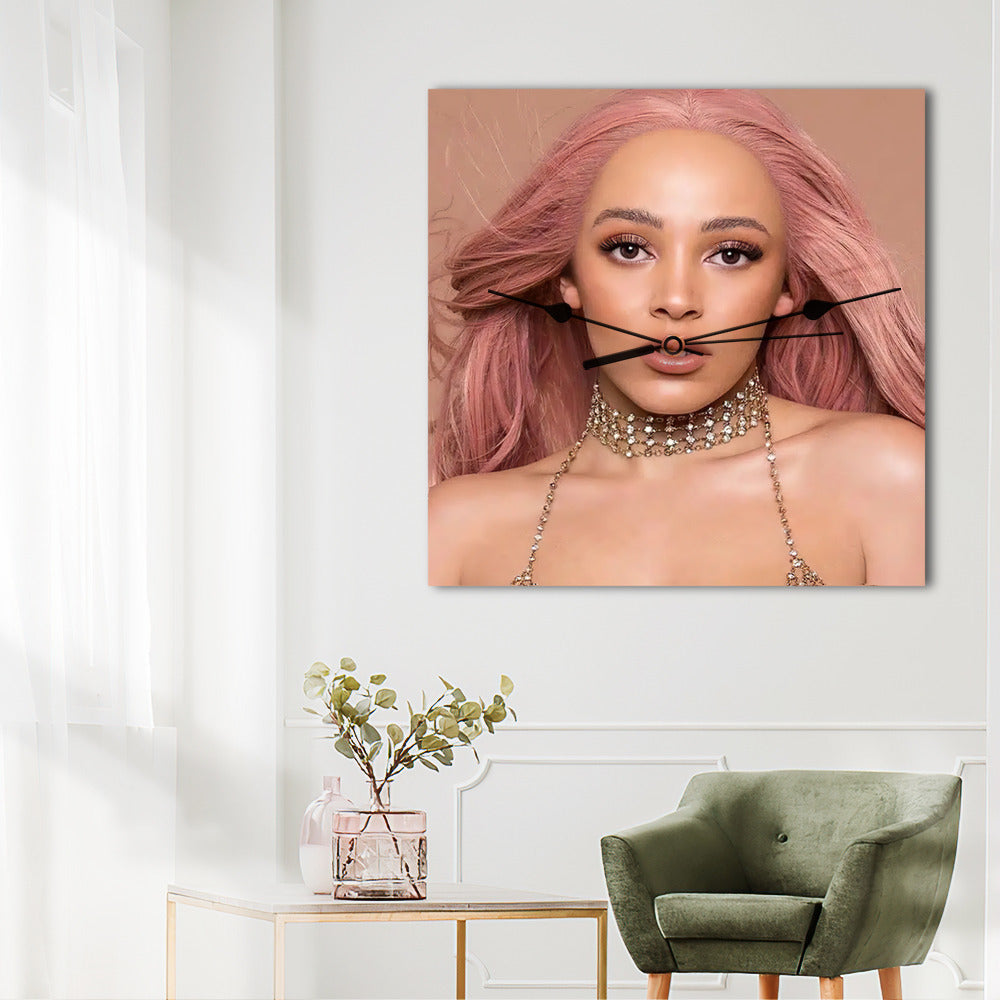 Doja Cat Wall Clock Home Decor Wall Clock Gifts for Doja Cat Fans Amala Wall Clock