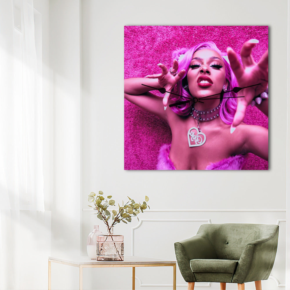 Doja Cat Wall Clock Home Decor Wall Clock Gifts for Doja Cat Fans Dindu Nuffin Wall Clock