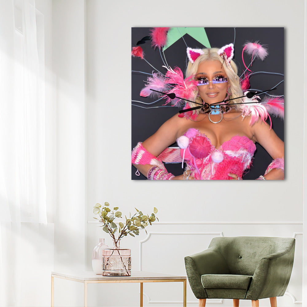 Doja Cat Wall Clock Home Decor Wall Clock Gifts for Doja Cat Fans New Year's Rockin' Eve Wall Clock