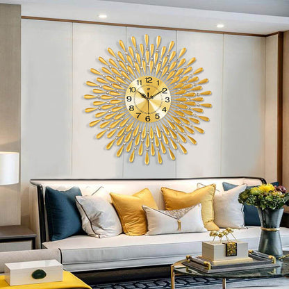 Modern Crystal Sun Silent Wall Clock