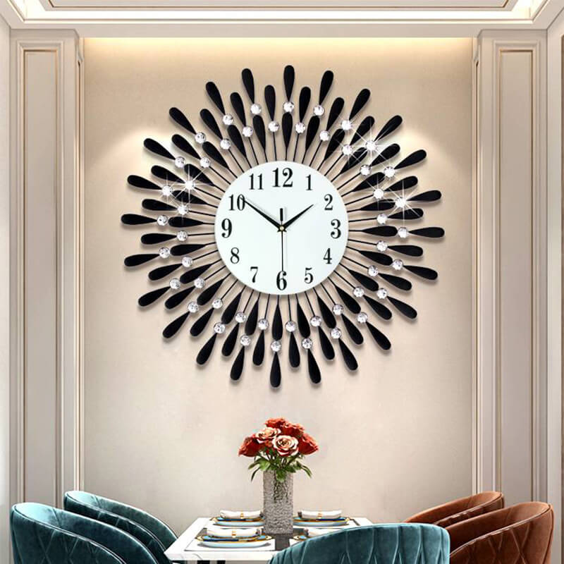 Modern Crystal Sun Silent Wall Clock