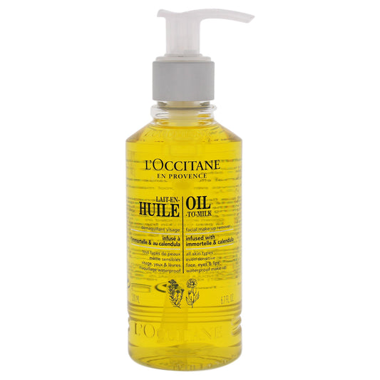 Oil-To-Milk Facial Make-Up Remover by LOccitane for Unisex 6.7 oz Cleanser