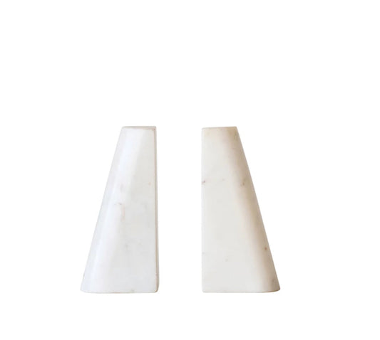 Marble Bookends White