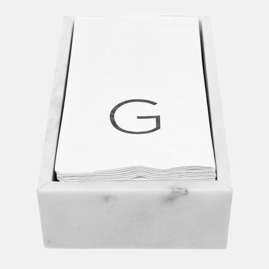 White Marble Rectangular Hand Towel Tray