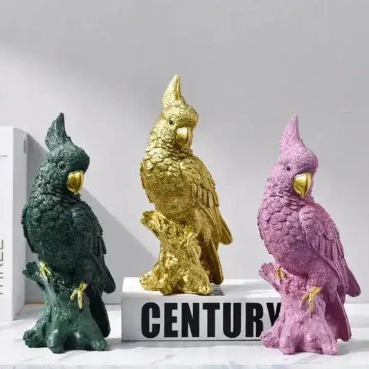 Add a vibrant touch to your decor with this decorative figurine showcasing an exotic parrot. With its colorful feathers and intricate detailing, this figurine brings a tropical charm to any space, whether displayed on a shelf, mantel, or tabletop.