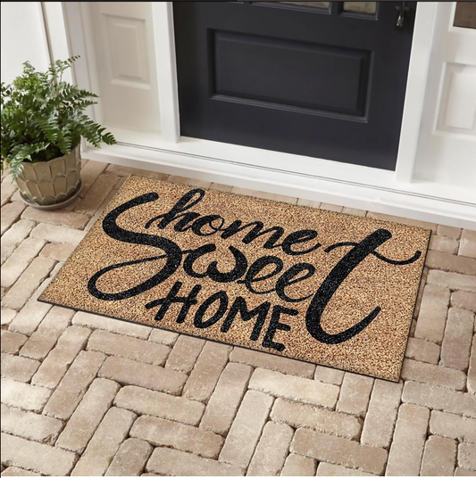 Home sweet Home Black Outdoor Coir Door Mat