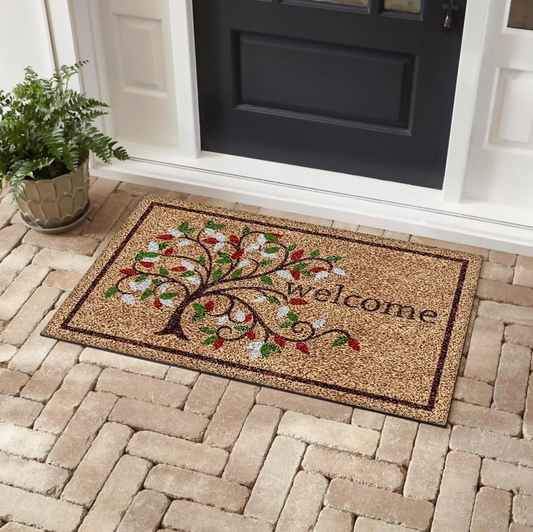 Welcome Tree Outdoor Coir Door Mat