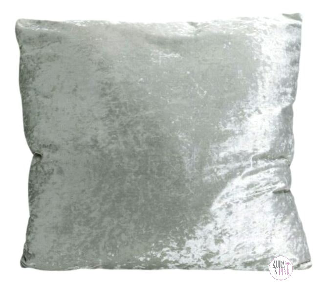 Silver Grey Crushed Velvet Decorative Accent Throw Pillow Cushion 24" x 24"