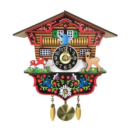 Vintage Wooden Cuckoo Wall Clock Swinging Pendulum - zoter Shop