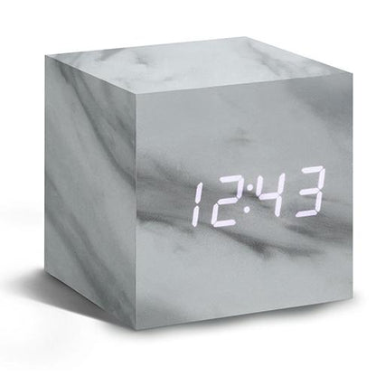 Marble Click Digital Clock by Gingko Clocks Gingko Cube