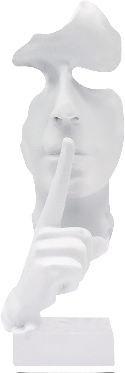 Thinker Statue, Silence is Gold Abstract Art Figurine, Modern Home Resin Sculptures