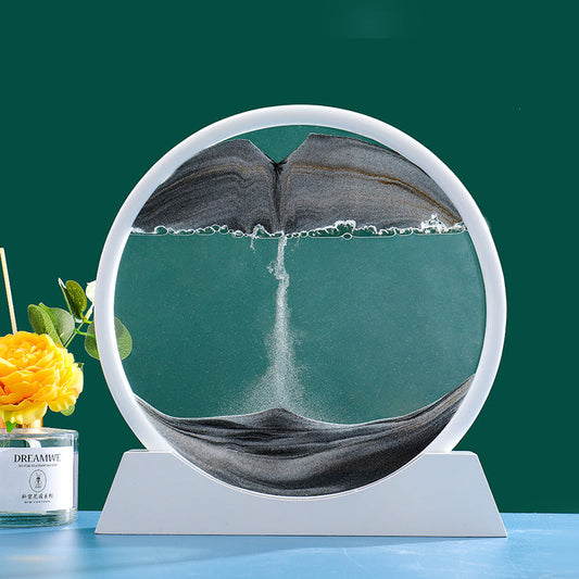 Deep Sea Moving Sand Art Black Moving Sand Art Gift Unzip the Ornament Gift with Solid Wood Base for Father's Day Gift