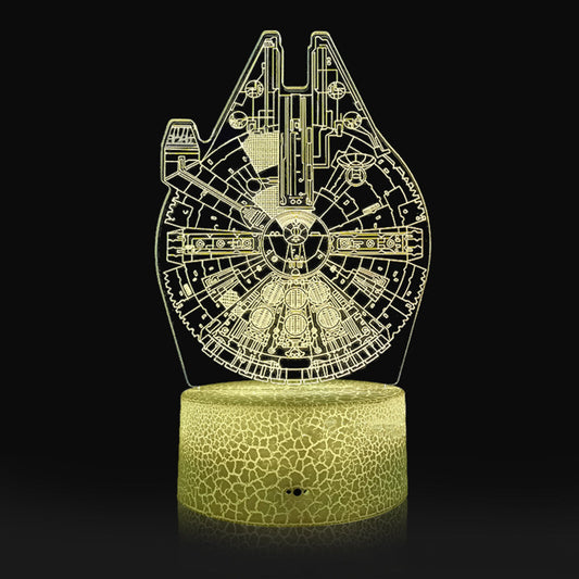 Millennium Falcon Star Wars 3D Illusion Led Night Lamp Room Night Lamp Cool Gift for Him Table Lamp