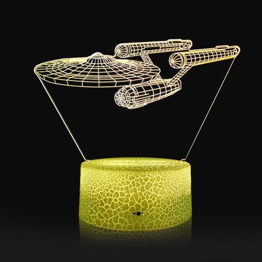 Star Trek Enterprise 3D Illusion Led Night Lamp Room Night Lamp Led Light Cool Gift Lamp