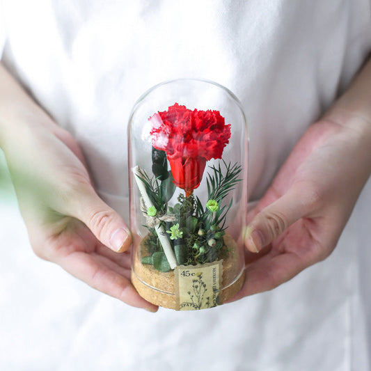 DIY Material Handmade Eternal Flower Glass Cover Mother's Day Gifts