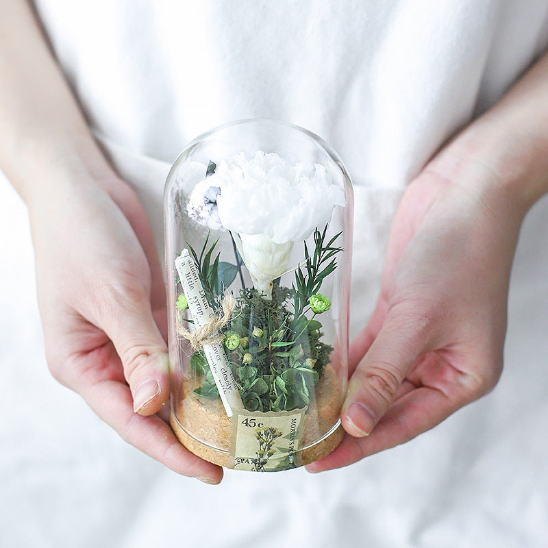 DIY Material Handmade Eternal Flower Glass Cover Mother's Day Gifts