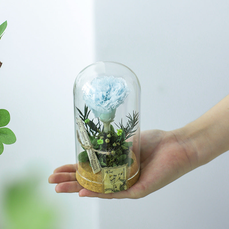 DIY Material Handmade Eternal Flower Glass Cover Mother's Day Gifts