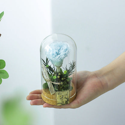 DIY Material Handmade Eternal Flower Glass Cover Mother's Day Gifts
