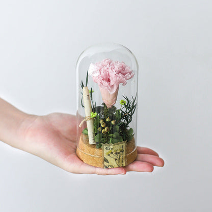 DIY Material Handmade Eternal Flower Glass Cover Mother's Day Gifts