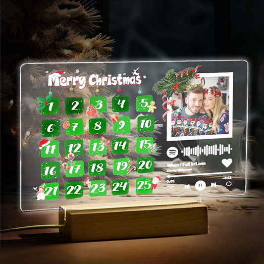 Custom Spotify Code Lamp Personalized Calendar Light Night Custom Christmas Gift for Girlfriend