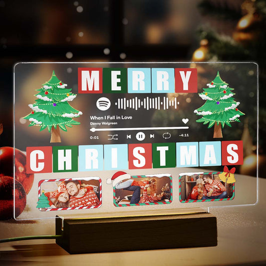 Personalized Christmas Light Night Custom Spotify Code Lamp Custom Christmas Gift for Family