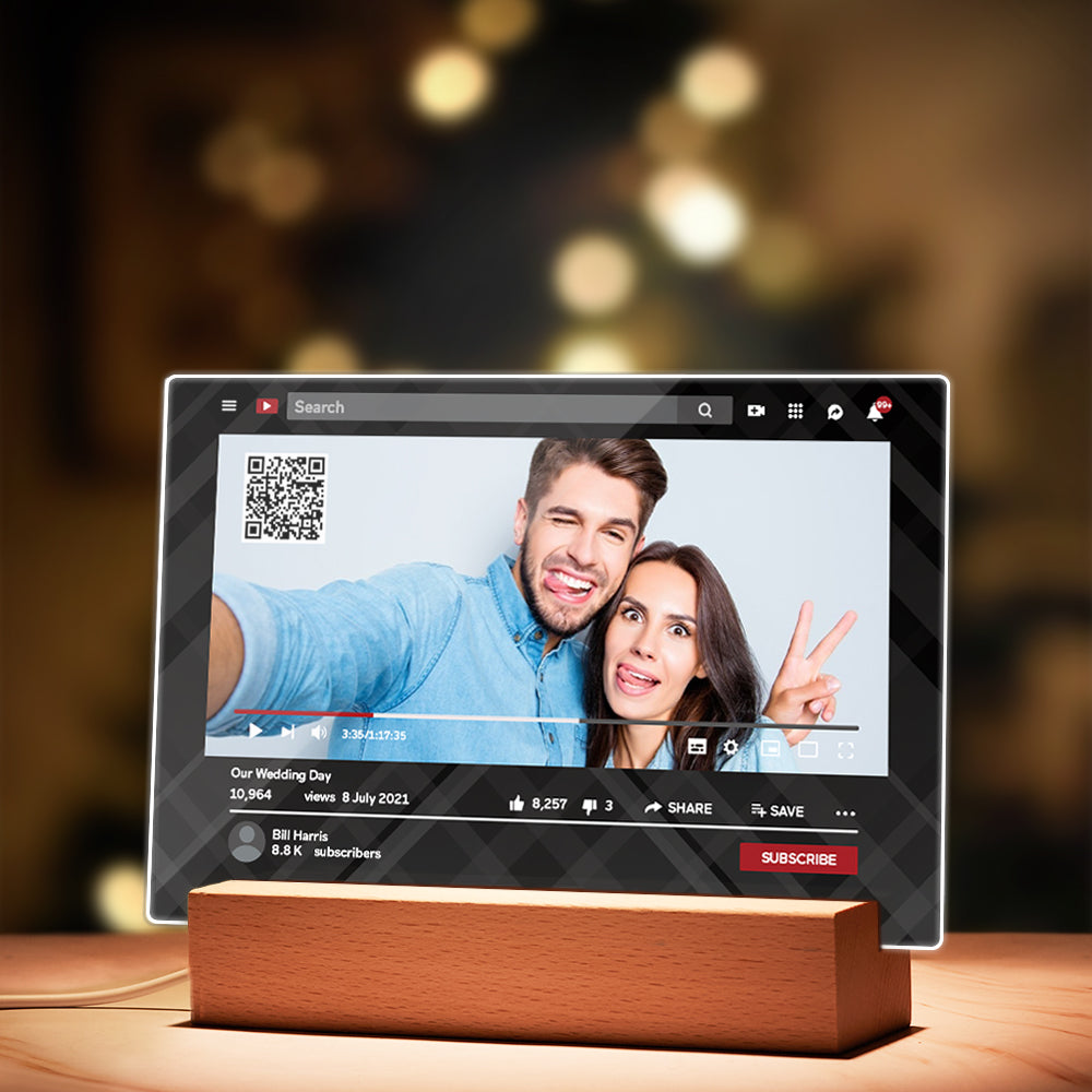 Personalized YouTube Video QR Code Plaque Scannable QR Code Submit Your Favorite Video Valentine's Day Gift