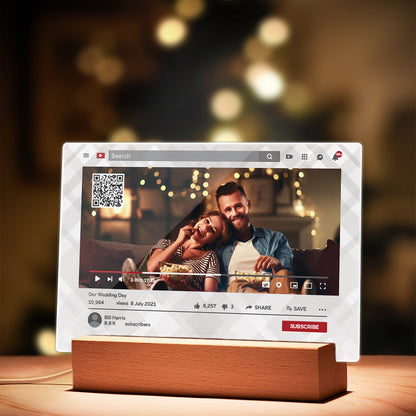 Custom YouTube  QR Code Plaque Scannable Personalized Photo Plaque Submit Your Favorite Video Valentine's Day Gift