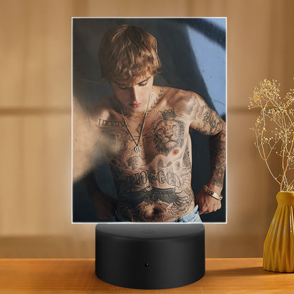 Justin Bieber Lamp Classic Celebrity Night Light Holy Poster by Justin Bieber Lamp