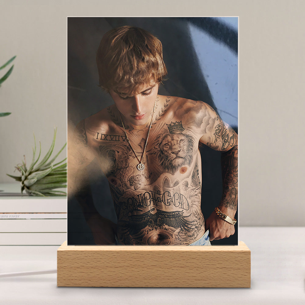 Justin Bieber Lamp Classic Celebrity Night Light Holy Poster by Justin Bieber Lamp