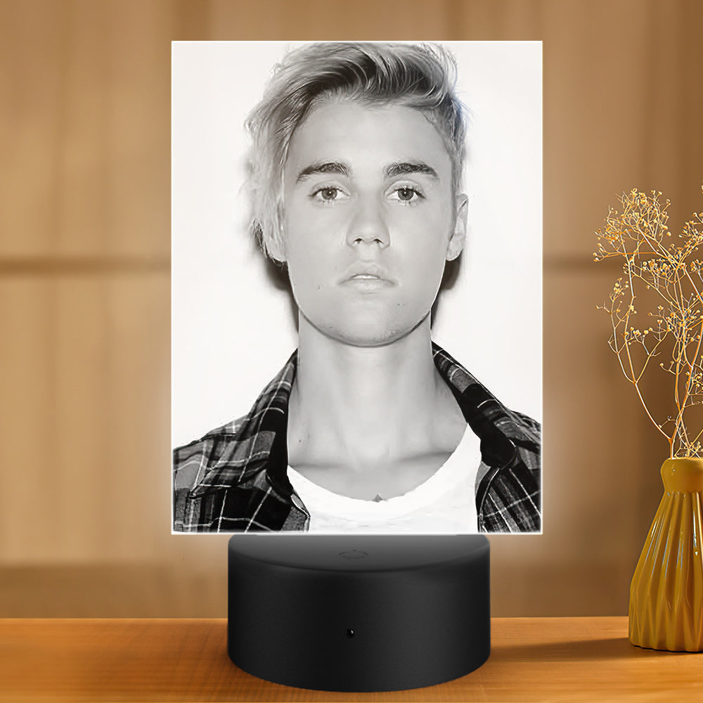 Justin Bieber Lamp Classic Celebrity Night Light Love Yourself with lyrics by Justin Bieber Lamp
