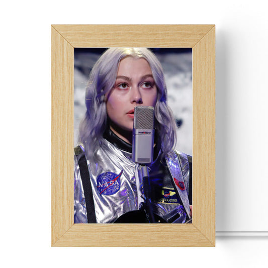 Phoebe Bridgers Lamp Classic Celebrity Night Light Moon Song by Phoebe Bridgers Lamp with Wooden Frame