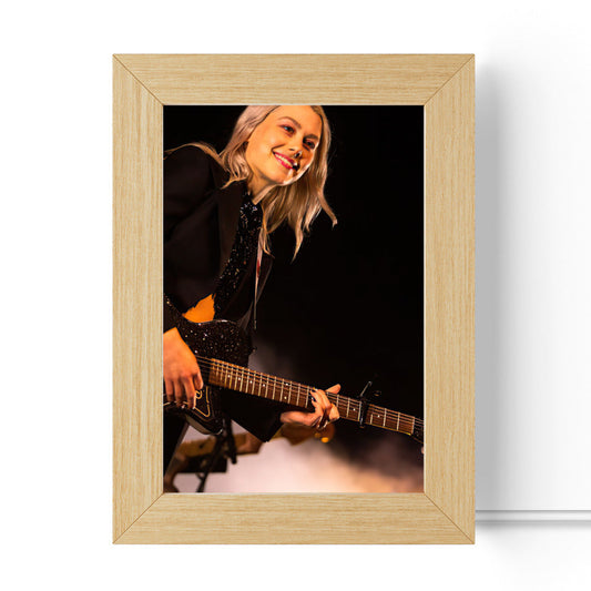 Phoebe Bridgers Lamp Classic Celebrity Night Light Performs at Leader Bank Pavilion by Phoebe Bridgers Lamp with Wooden Frame
