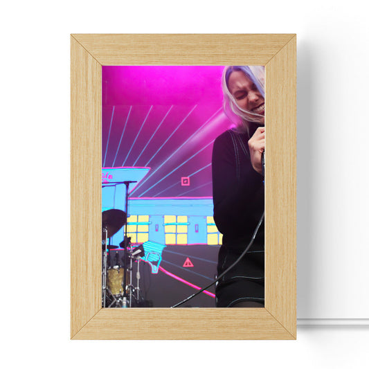 Phoebe Bridgers Lamp Classic Celebrity Night Light Punisher by Phoebe Bridgers Lamp with Wooden Frame