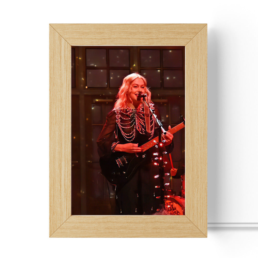 Phoebe Bridgers Lamp Classic Celebrity Night Light Saturday Night Live Stage by Phoebe Bridgers Lamp with Wooden Frame
