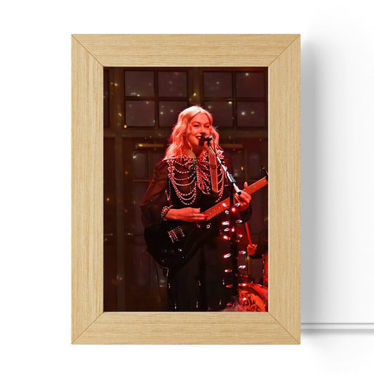 Phoebe Bridgers Lamp Classic Celebrity Night Light Saturday Night Live Stage by Phoebe Bridgers Lamp with Wooden Frame