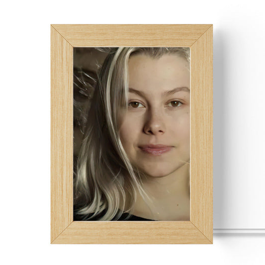 Phoebe Bridgers Lamp Classic Celebrity Night Light The 63rd Annual GRAMMY Awards by Phoebe Bridgers Lamp with Wooden Frame